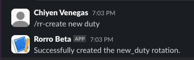 An image of the bot creating a new task rotation
